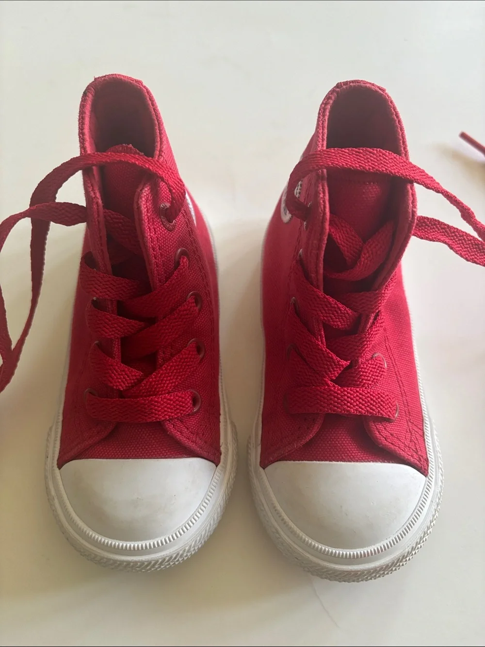 Converse High Top Canvas Sneakers - Red & White